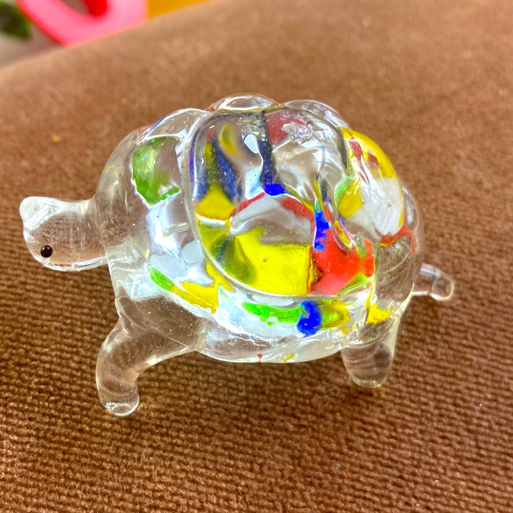 Millefiori glass turtle for terrariums or to collect